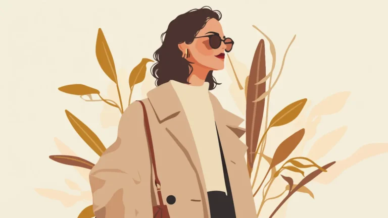 Beautiful stylish woman wearing glasses, looking confident and thoughtful for a What Stage of Your Life Are You quiz illustration